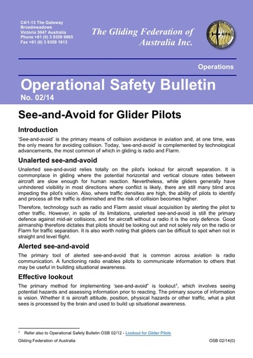 2014 - OSB 02/14 See and Avoid for Glider Pilots