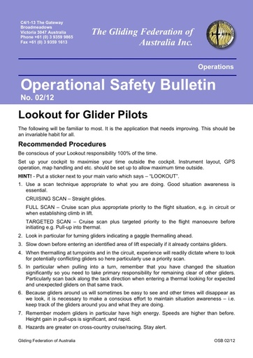 2012 - OSB 02/12 Lookout for Glider Pilots