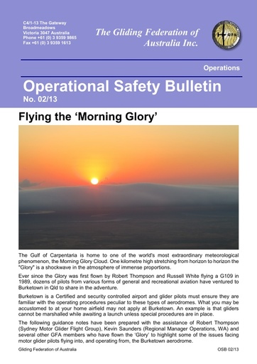 2013 - OSB 02/13 Flying the 'Morning Glory'