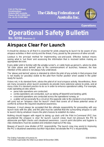 2006 - OSB 02/06 Airspace clear for launch