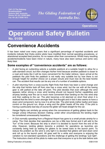 2009 - OSB 01/09 Convenience Accidents