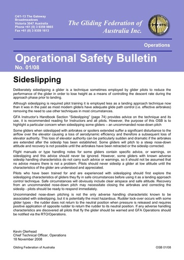 2008 - OSB 01/08 Sideslipping